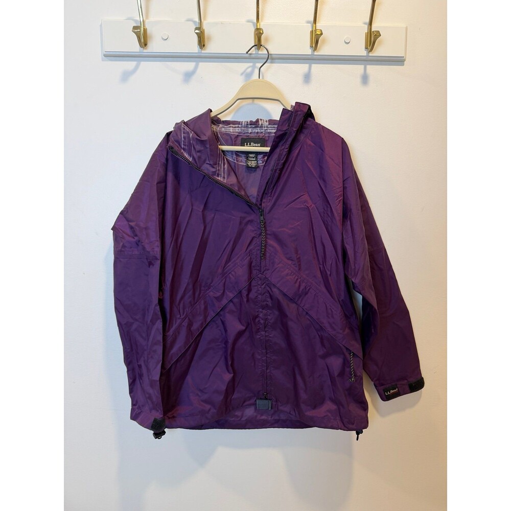 Y2K L.L.Bean Outdoors Purple Hooded Windbreaker Anorak Women's Medium